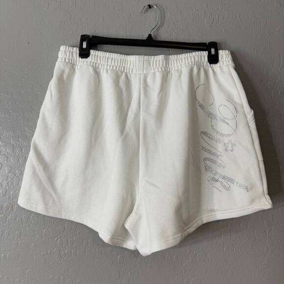 Victorias Secret Pink White Shorts Bedazzled, XL - Picture 3 of 6